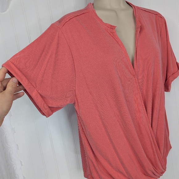 ANTHROPOLOGIE Saturday Sunday Ribbed Wrap Top Sz M - Picture 7 of 14